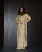 Jibla Dishdasha Scarf dress dark oatmeal
