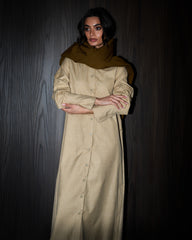 Jibla Dishdasha Scarf dress dark oatmeal