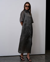 Organza Simple Dress-Smoke Gray