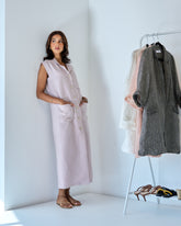 Long sleeveless jacket dress