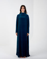 High neck velvet dress
