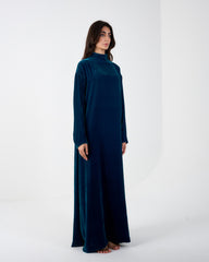 High neck velvet dress