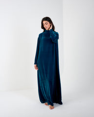 High neck velvet dress