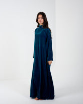 High neck velvet dress