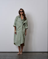 Urban Shirt Dress-Cream Matcha