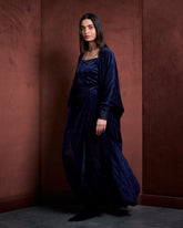 Vala Bisht Velvet Set-Blue