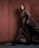 Vala Bisht Velvet Set-Brown