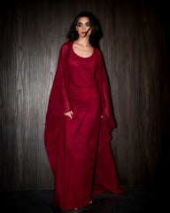 Obi dress set- Burgundy