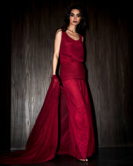 Obi dress set- Burgundy
