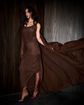 Obi dress set- Brown