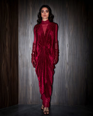 Infinity velvet set- Burgundy