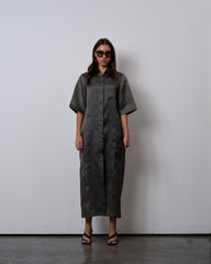 Organza Simple Dress-Smoke Gray