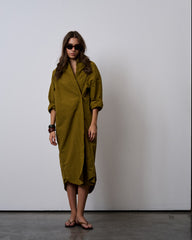 Urban Shirt Dress-Olivine Green