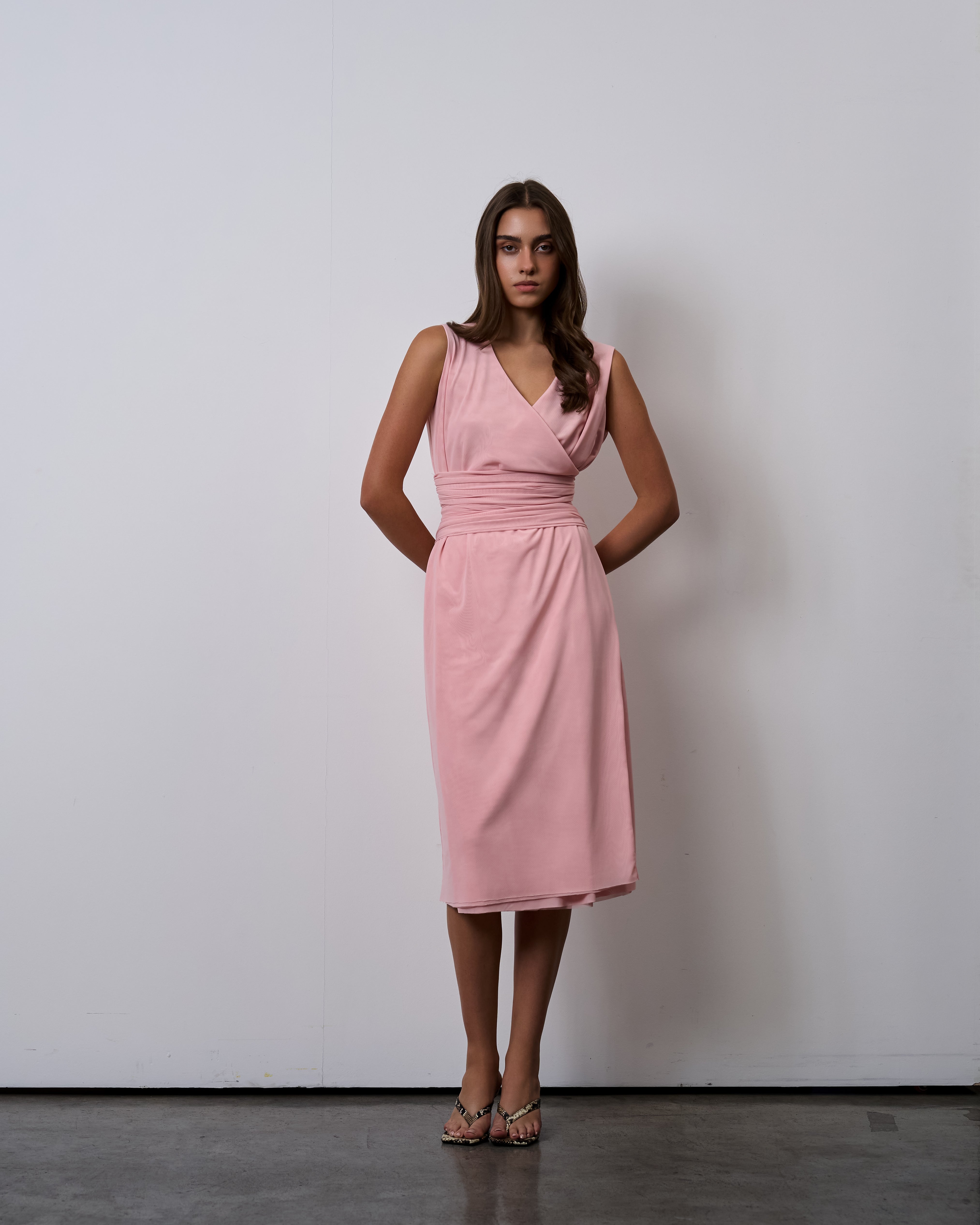OBI Midi Dress-Pink Sorbet