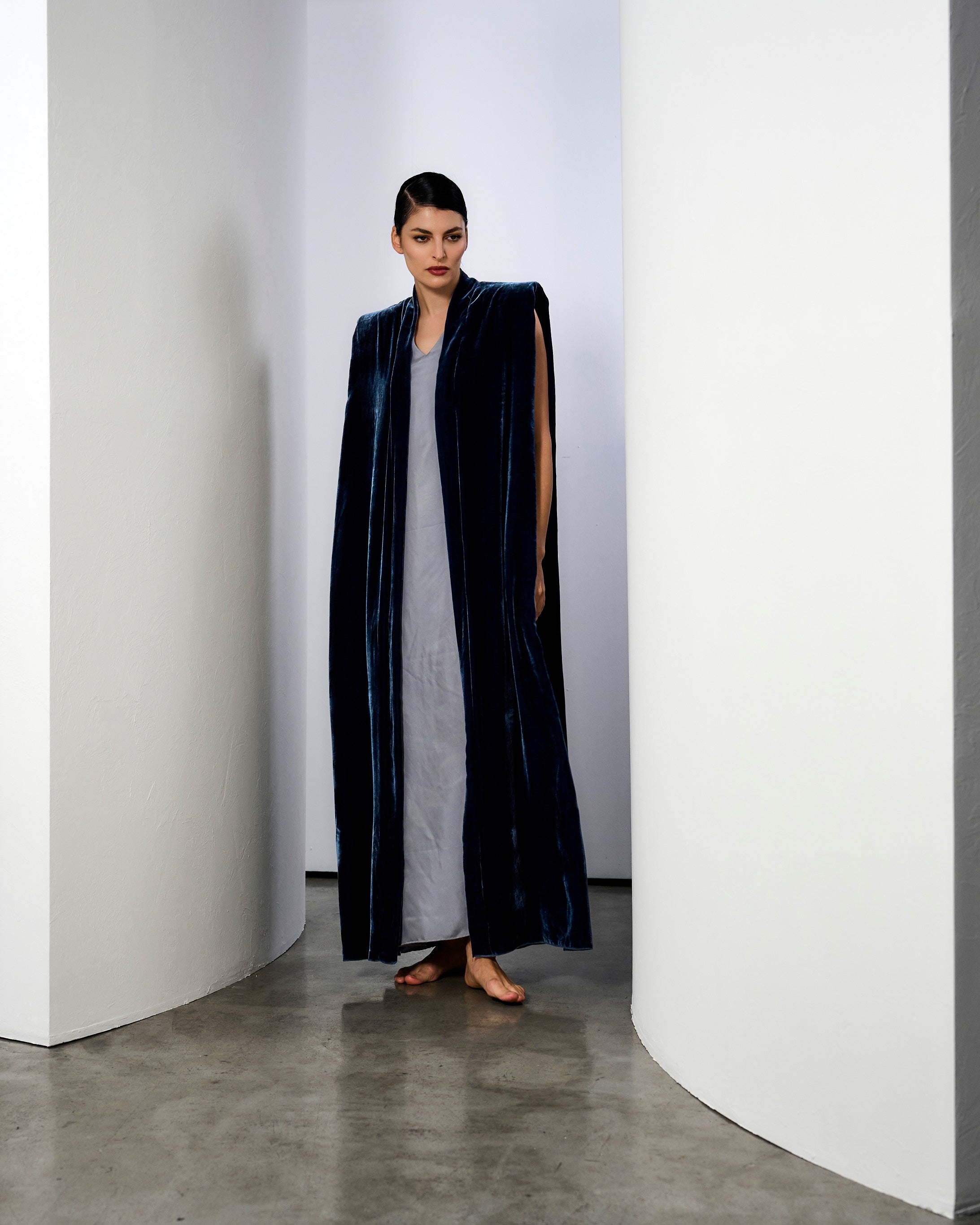 Blue silk set
