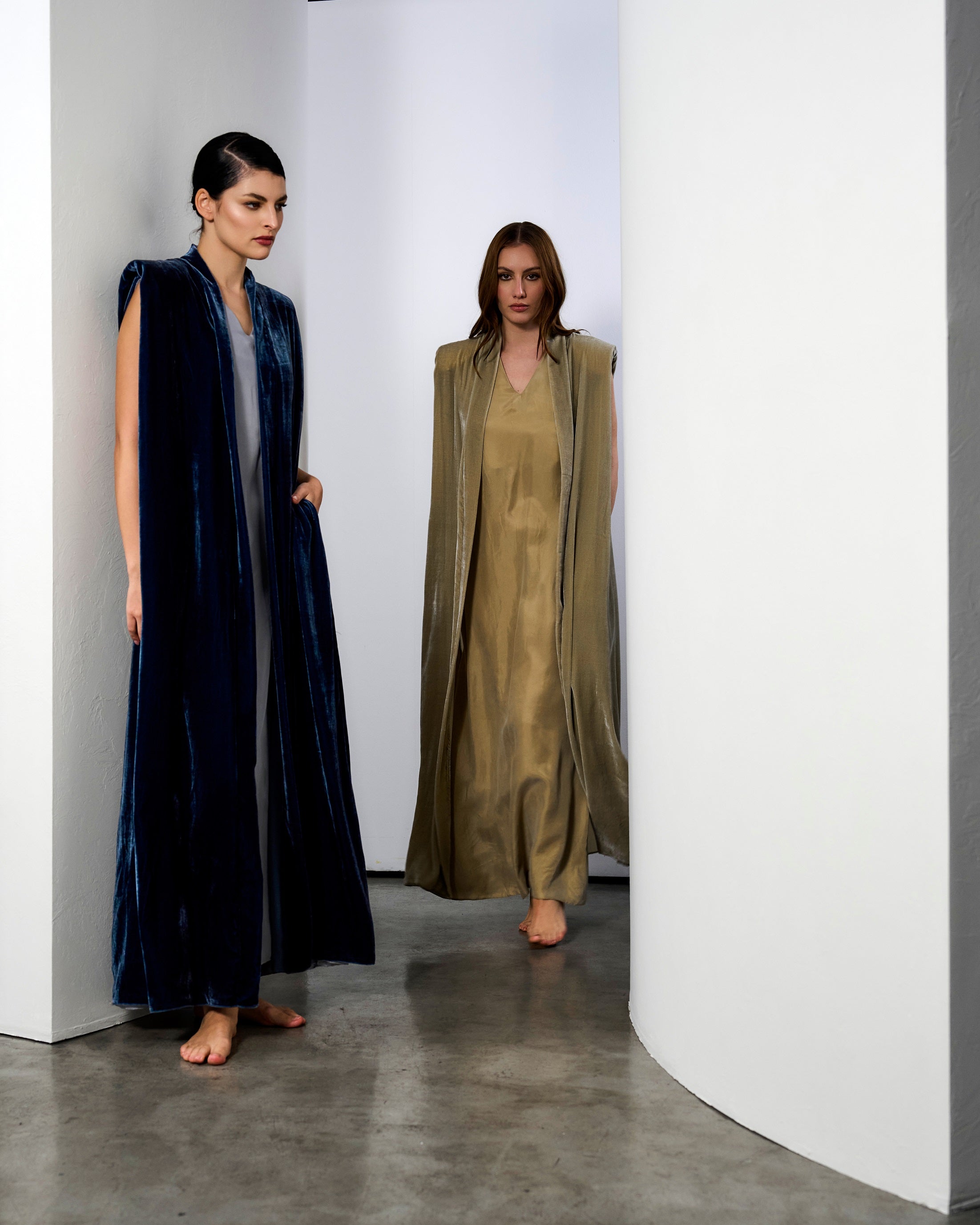 Blue silk set