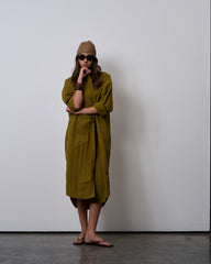 Urban Shirt Dress-Olivine Green