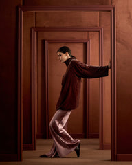 Waves Silk Set-Pomegranate