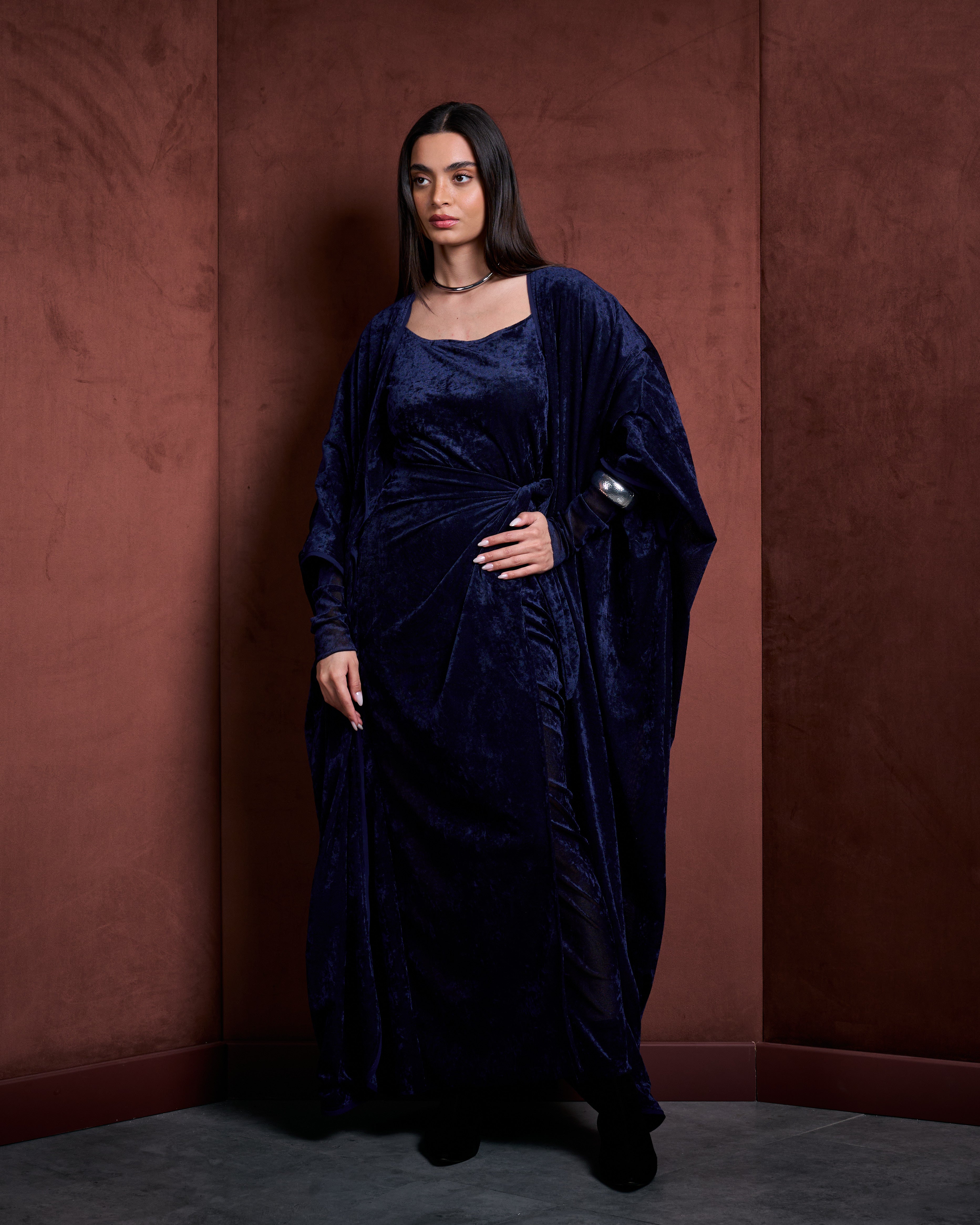 Vala Bisht Velvet Set-Blue