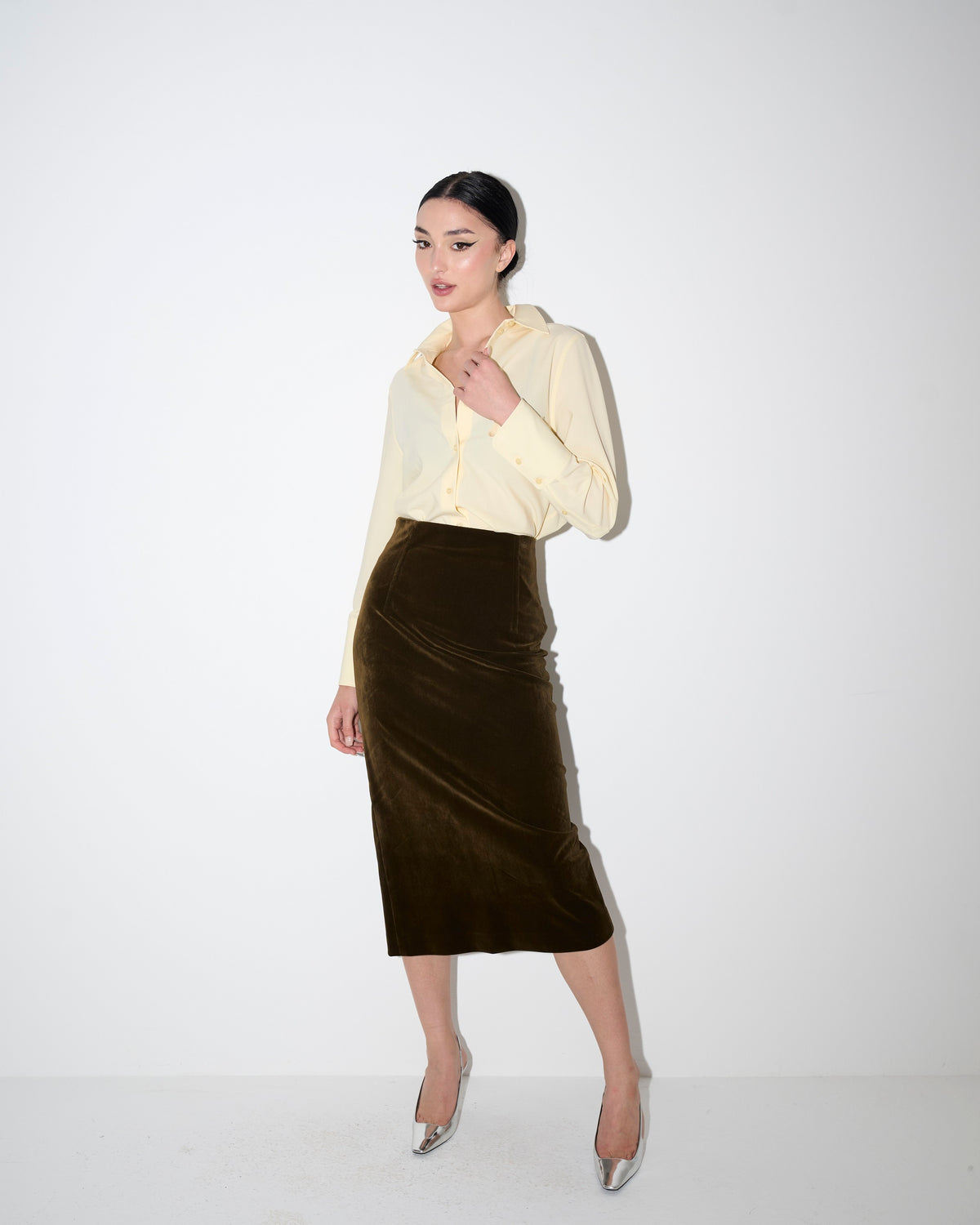 Velvet Pencil Skirt