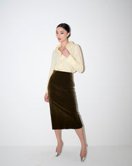 Velvet Pencil Skirt