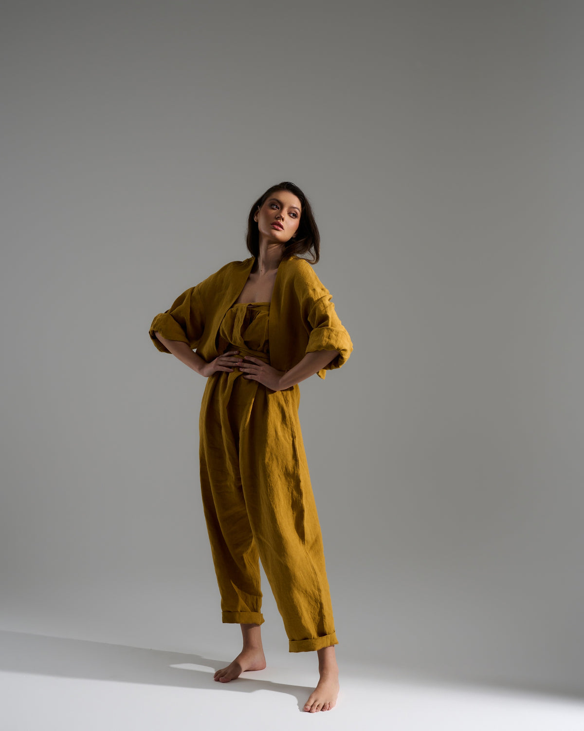 Mustard Raw Jumpsuit