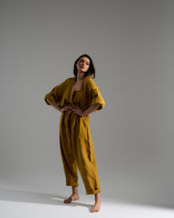 Mustard Raw Jumpsuit