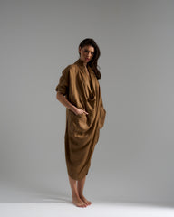 Tan Drape Jumpsuit