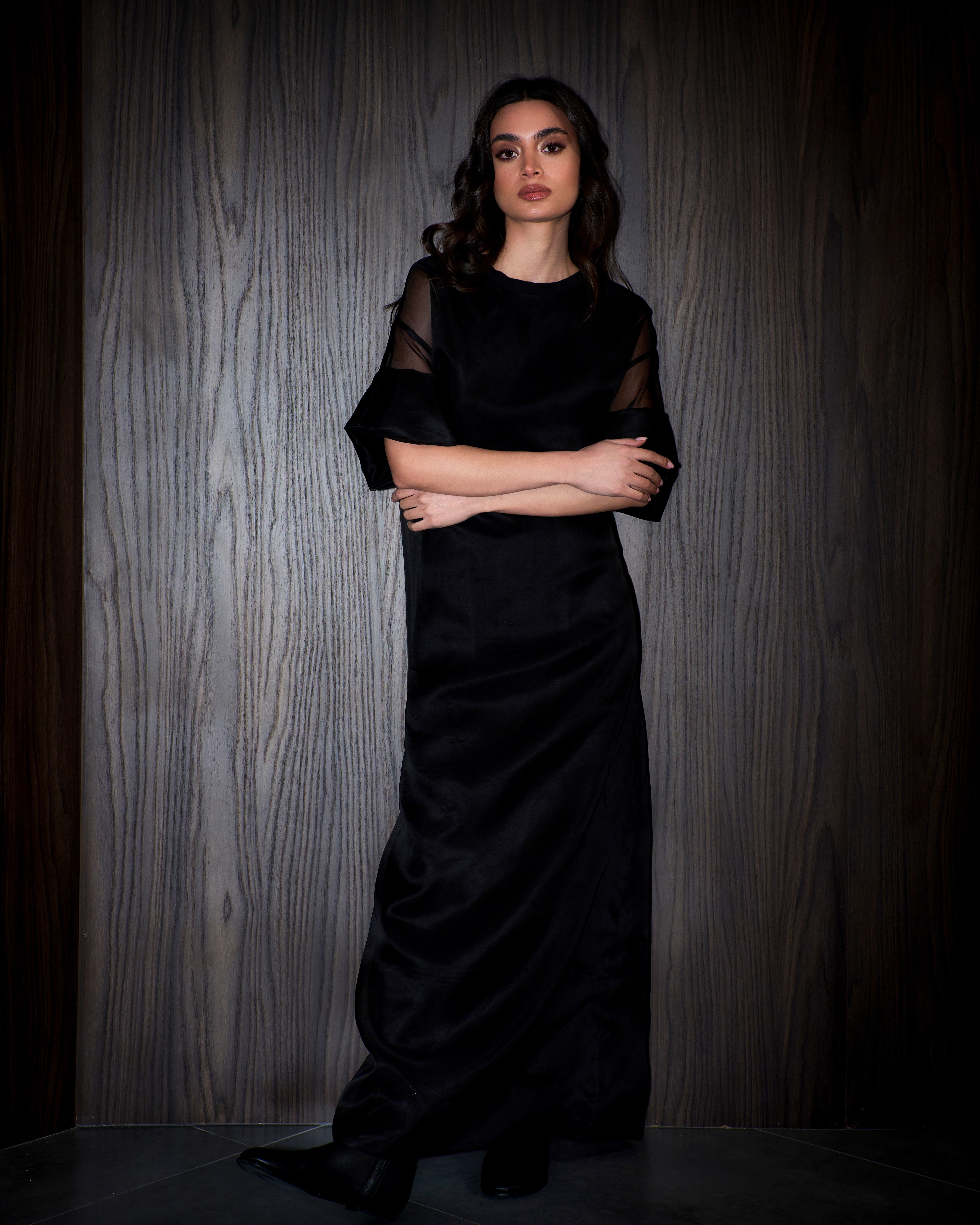 Nuit organza t-shirt dress